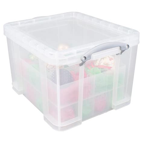 Really Useful Clear 35L Plastic Bauble Storage box | Departments ...