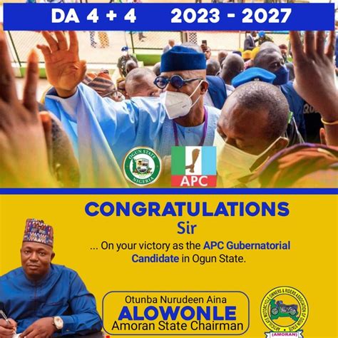 Amoran Congratulates Abiodun Over Victory At Primary Poll Politics