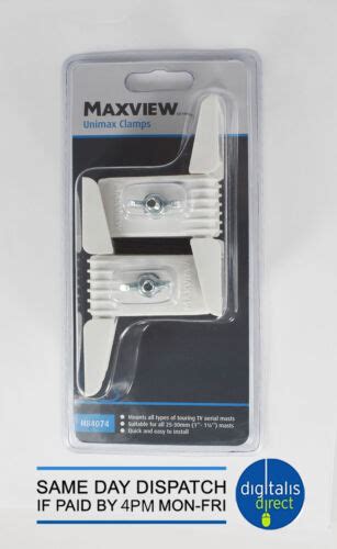 2 Maxview Caravan Tv Aerial Mast Pole Clamps Boat Motorhome Vw Camper