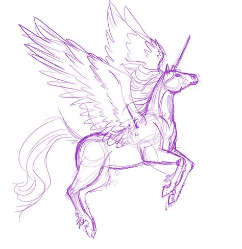 Flying Unicorn Drawing at GetDrawings | Free download