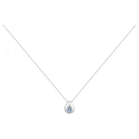 Collier Fantaisie Femme Carador En Argent Et Oxydes Blanc Et Bleu