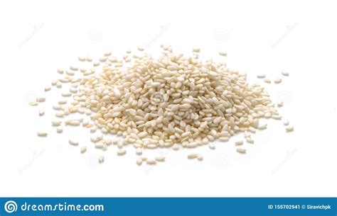 Pile Sesame Seeds Isolated On White Stock Photo CartoonDealer