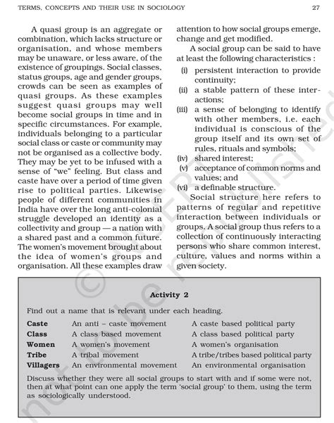 Ncert Book Class Sociology Chapter Terms Concepts And Their Use