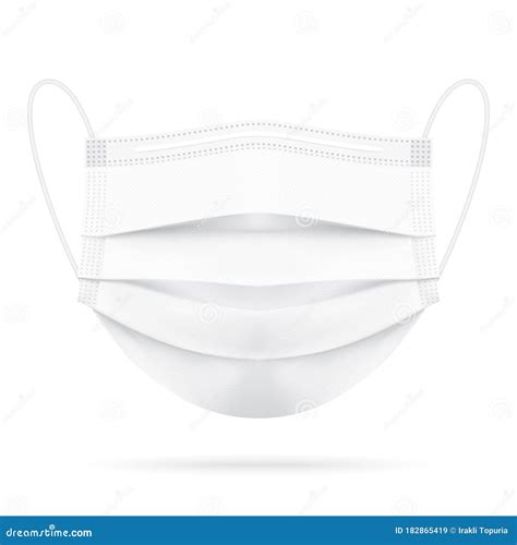 Medical White Face Mask Isolated On Background Stock Vector