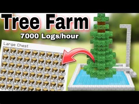 Minecraft Wood Tree Farm Wood Logs Per Hour Easy Tree Farm