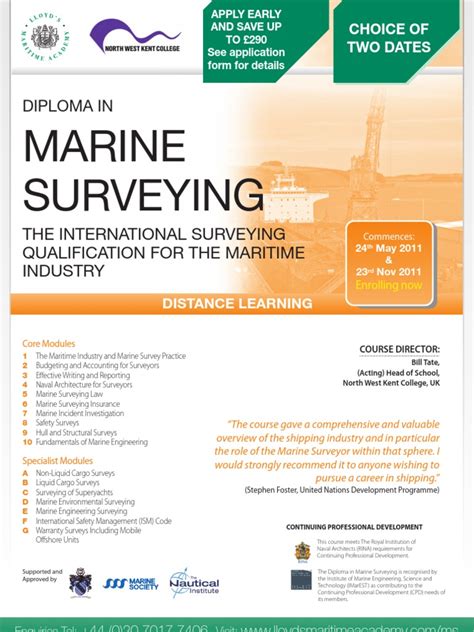 Diploma in Marine Surveying | PDF | Admiralty Law | Distance Education