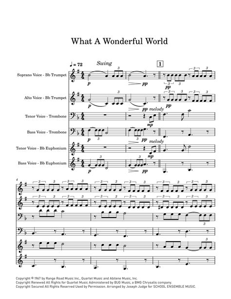 What A Wonderful World Arr Joseph Judge By Louis Armstrong Sheet