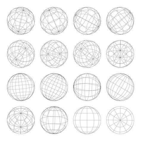 Set Of Abstract Globes Vector Illustration Stock Vector Image By