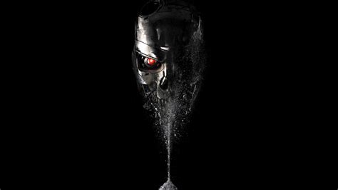 Download wallpaper red, eyes, fiction, skull, terminator, black ...