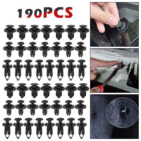 Hotbest 190x Car Retainer Clips Plastic Fasteners Kit With Fastener Remover Auto Push Pin Rivets