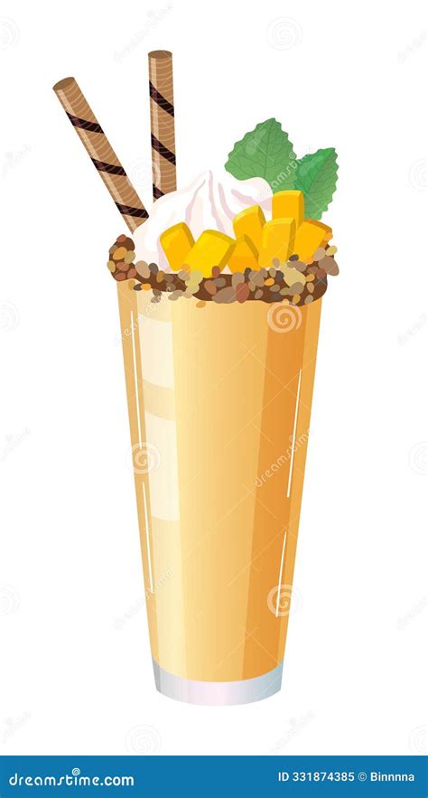 Mango Milkshake In A Glass In An Aqua Background Stock Photography