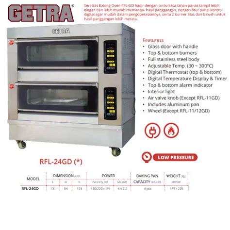 Jual New Getra Gas Baking Oven Deck Tray Rfl Gd Rfl Gd Rfl