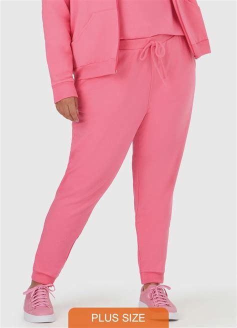 Cal A Jogger Moletom Plus Size Feminina Rosa Malwee Adulto