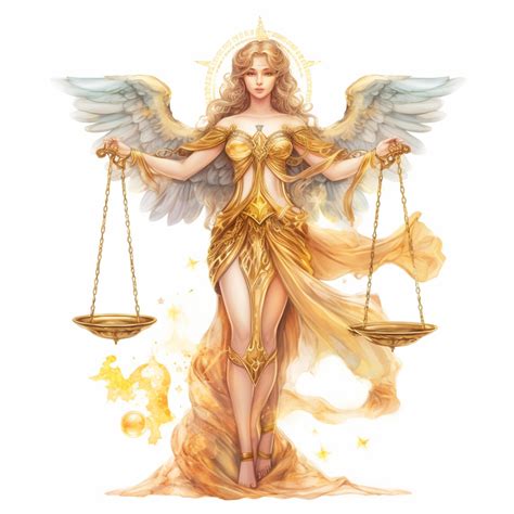 Libra Zodiac Sign As Fantasy Portrait Of Beautiful Angel Goddess