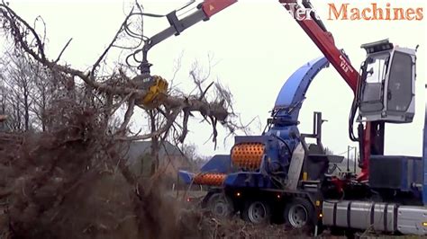 Amazing Wood Chipper Machine Working Skill Extreme Fast Tree Shredder Easy Youtube