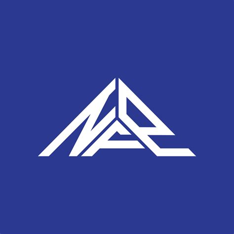 Diseño creativo del logotipo de la letra nfp con gráfico vectorial