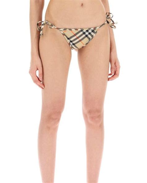 Burberry Ered Checkered Bikini In Metallic Lyst