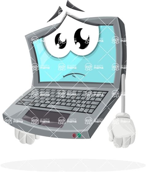 Computer Cartoon Vector Character AKA Topper the Friendly Laptop / With ...