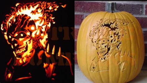 The Ghost Rider Pumpkin Two Views