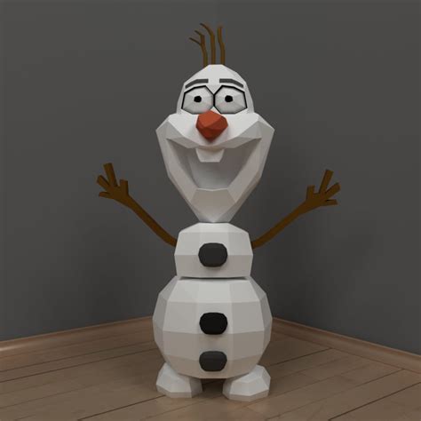 Olaf Paper 3d Model, Papercraft Olaf, DIY Model, 3D Papecraft Sculpture, Papercraft Christmas ...