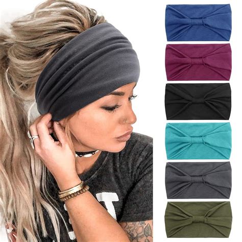 Stirnbänder Damen Frauen Haarreifen Breite Boho Knot Yoga Sport