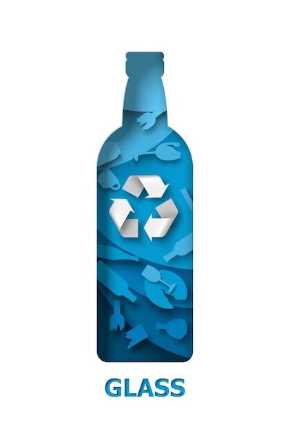 Recycler La Bouteille En Verre Avec Des Ordures En Verre Et Des