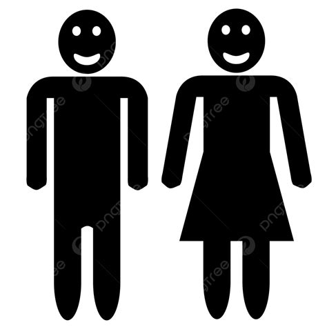 Man And Woman Silhouette Smiling Faces Men People Black Illustration