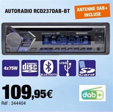 Promo Autoradio Rcd Dab Bt Chez Autobacs