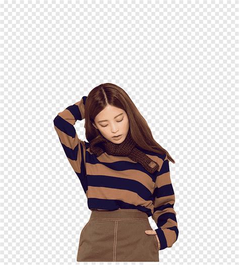 Model Lim Bora Woman In Brown And Blue Sweater Png PNGEgg