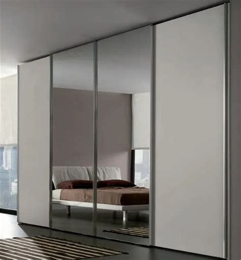 Sliding bedroom wardrobe with mirror in center-in Wardrobes from ...