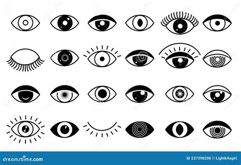 Iconos Oculares Ojos Humanos Abiertos Y Cerrados Visi N Y Signos De