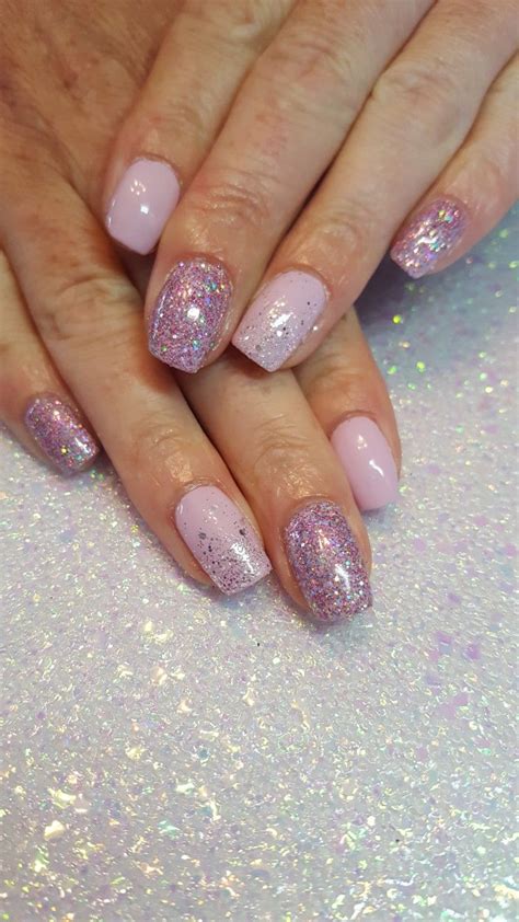 CND Shellac Cake Pop With A Mix Of Magpie Glitters Manicure Nail