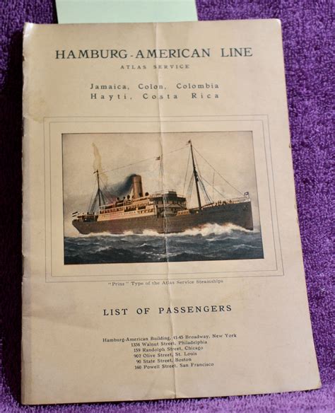 LIST OF CABIN PASSENGERS OF THE S S PRINZ AUGUST WILHELM S Krause