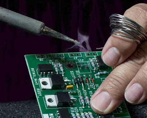 Close Up of Circuit Board Soldering Stock Photo - Image of electronic, device: 156814258