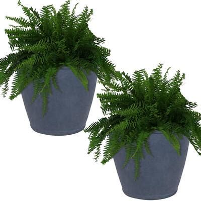 Sunnydaze Decor Anjelica In Slate Outdoor Resin Flower Pot Planter