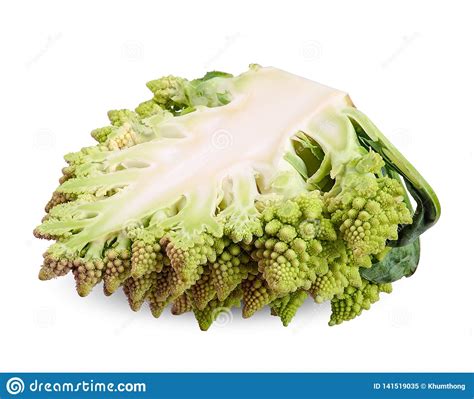 Romanesco Isolated On White Clipping Path Stock Image Image Of