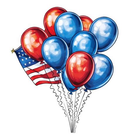 Premium Photo Balloons With An American Flag Are Flying In The Air