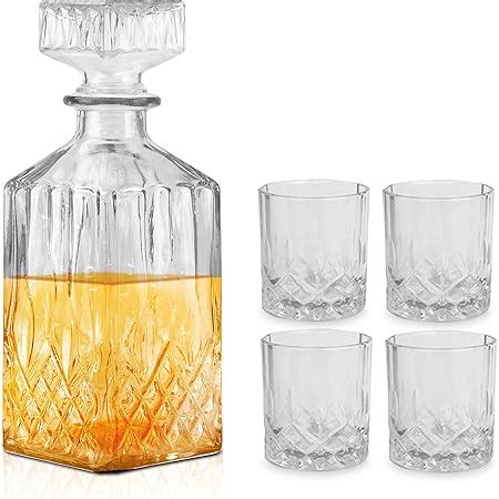 2x Whisky Cognac Rum Glas Karaffe Je 1100 Ml Dekanter Glaskaraffe