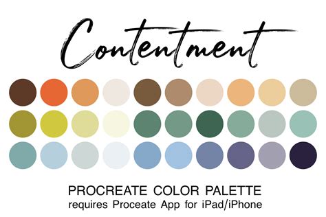 Contentment Procreate Color Palette Graphic By Juliecampbelldesigns · Creative Fabrica