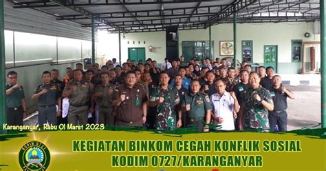 Karanganyar Kota Cegah Konflik Sosial Kodim Karanganyar