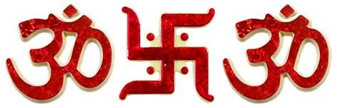 Red Acrylic Om And Swastik Auspicious Hindu Symbols