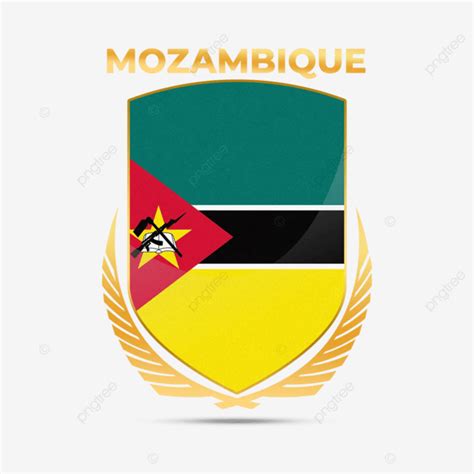 Realistic Golden Wreath Flag Of Mozambique Flag Of Mozambique