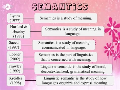 Semantics - Introduction to Linguistic