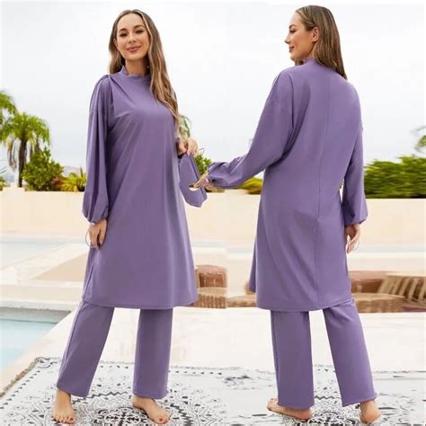 Traje de baño musulmán de cobertura completa para mujer Burkinis