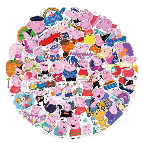 Pegatinas De Pvc Impermeables De Dibujos Animados Peppa Pig D