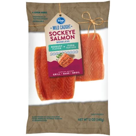 Kroger® Wild Caught Sockeye Salmon Portions Frozen 12 Ounces Kroger