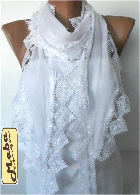 White Scarf Women Scarves Lace Scarf Fashion