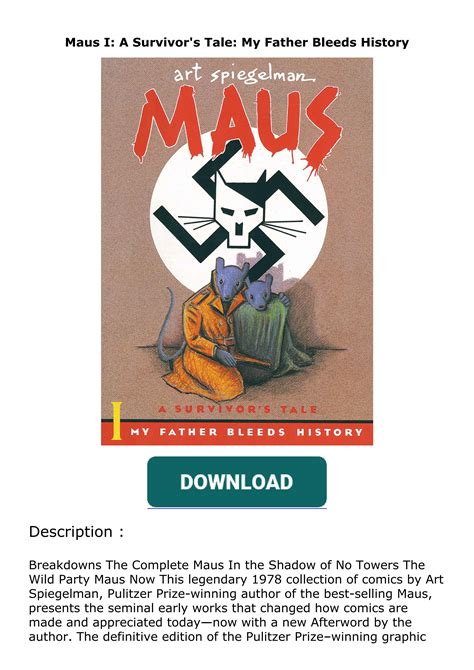 Download⚡️ Ebook ️ Maus I A Survivors Tale My Father Bleeds History