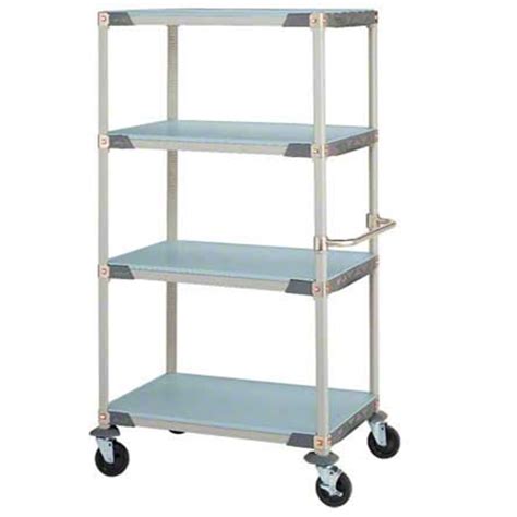 Metro® MetroMax i® Stem Caster Cart 4 Tier Solid Shelves Polyurethane ...