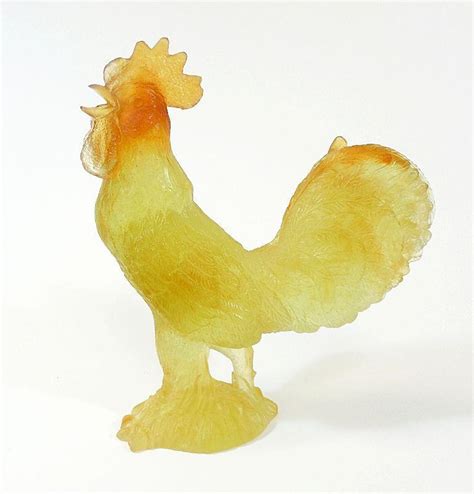 Daum Large Amber Rooster Chicken Cockerel Figurine Glass France 8 1823893974